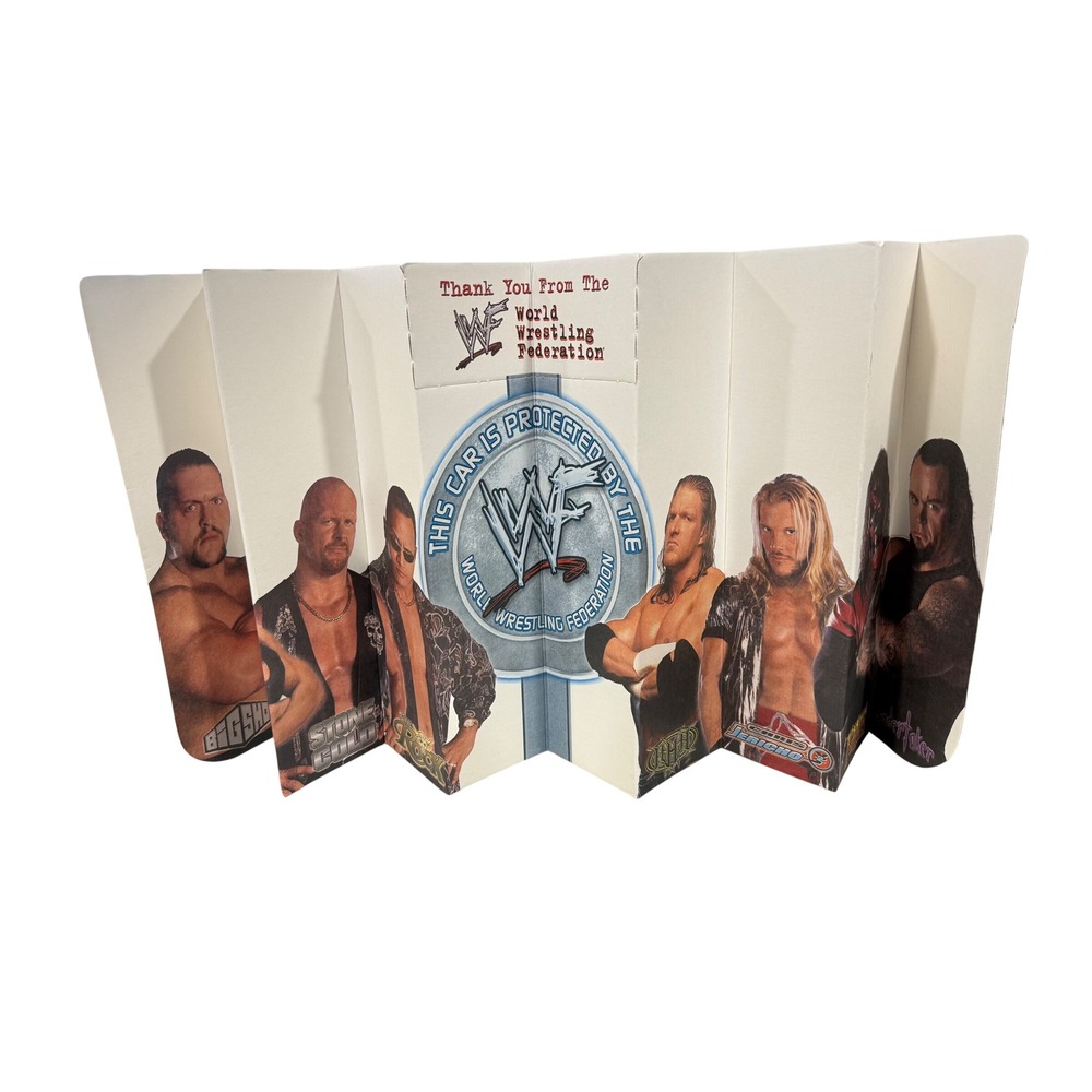 Vintage WWF Attitude Era Car Sun Shade Stone Cold The Rock Undertaker Triple H